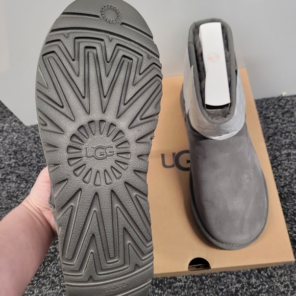 SALE! UGG Classic Mini Stud II Charcoal Boots - Picture 3 of 13